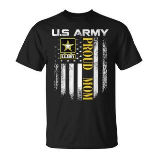 Vintage Army Proud Mom With American Flag T-Shirt - Thegiftio