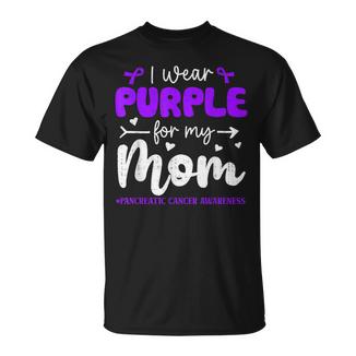 I Wear Purple For Mom Pancreatic Cancer Awareness Family T-Shirt - Monsterry