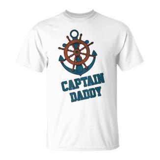 Captain Daddy Divertente Motivo Capitano In Barca Per La Festa Del Papà Maglietta - Novitaregali