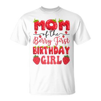 Mom Of The Berry First Birthday Girl Strawberry Lover T-Shirt - Thegiftio